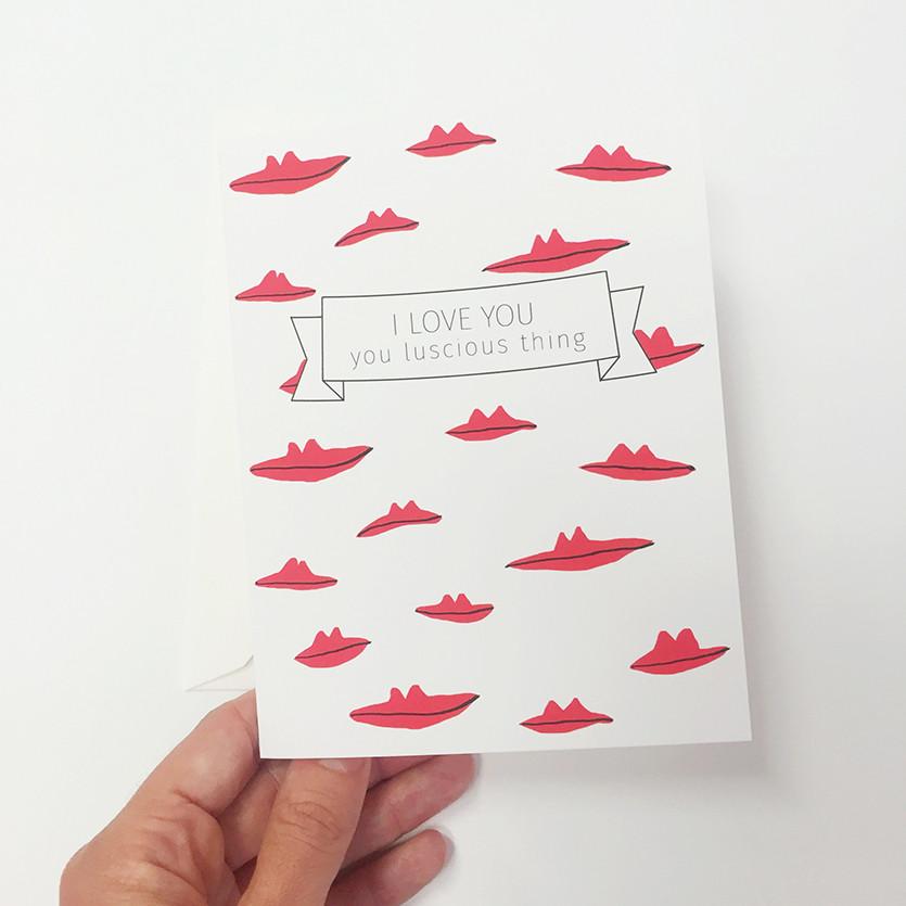 Valentines card Luscious Lips